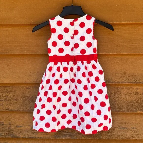 Disney Parks Minnie Mouse Polka Dot Dress Girls Size S Red & White - Picture 4 of 9